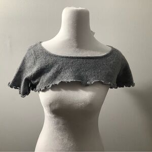 Gray Cropped Knit Top
